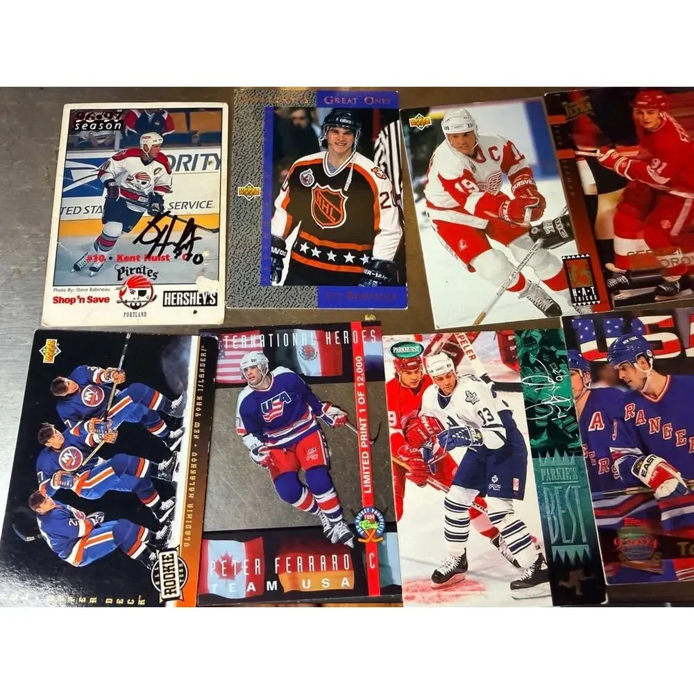 Vintage 1990s NHL Hockey Trading Card Lot 12 Cards Rangers Red Wings Flyers Team